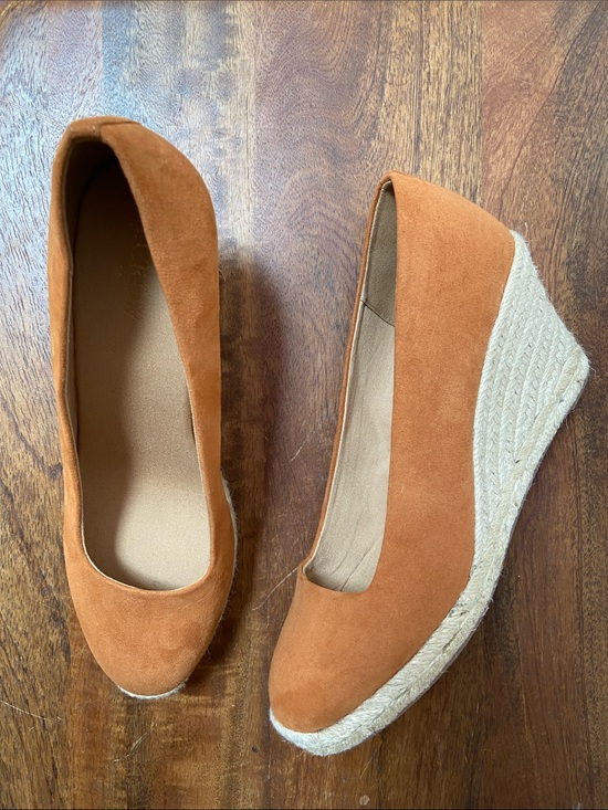 J. Crew Shoes - J. Crew Seville Suede Espadrille Wedge Pumps - Cognac Brown